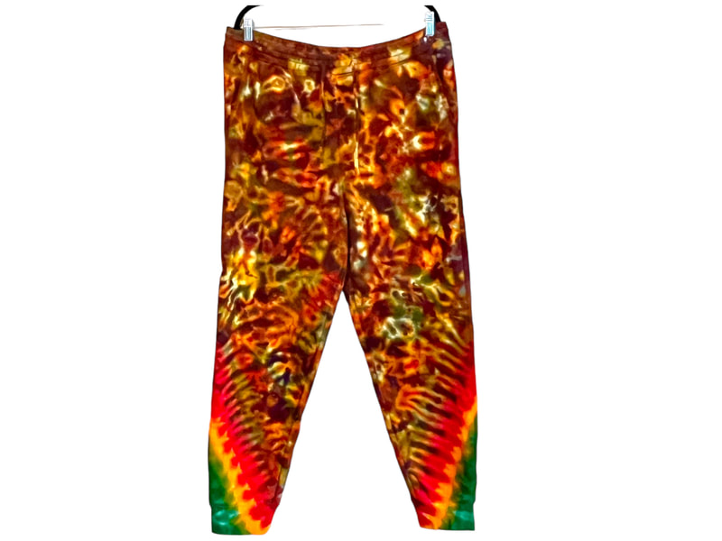 Tie Dye Sweatpants with pockets Psychedelic Rasta Vibrations Fall Vibes