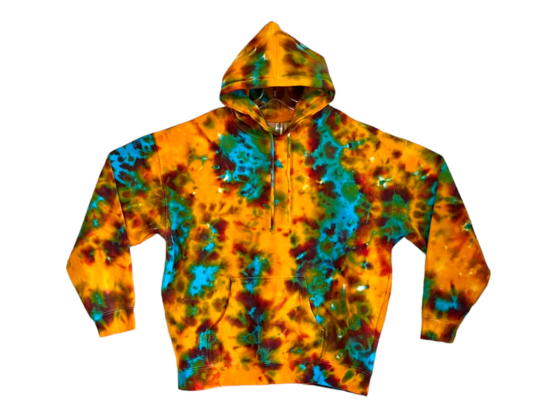 tie dye pullover hoodie rainbow tribal psychedelic