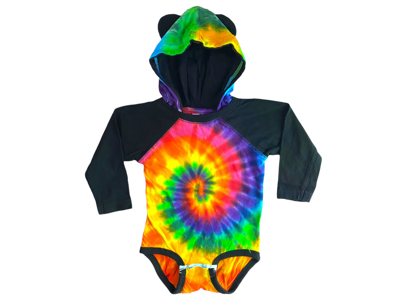 tie dye baby romper onesie infant outfit hippie baby rainbow baby dancing bear costume 