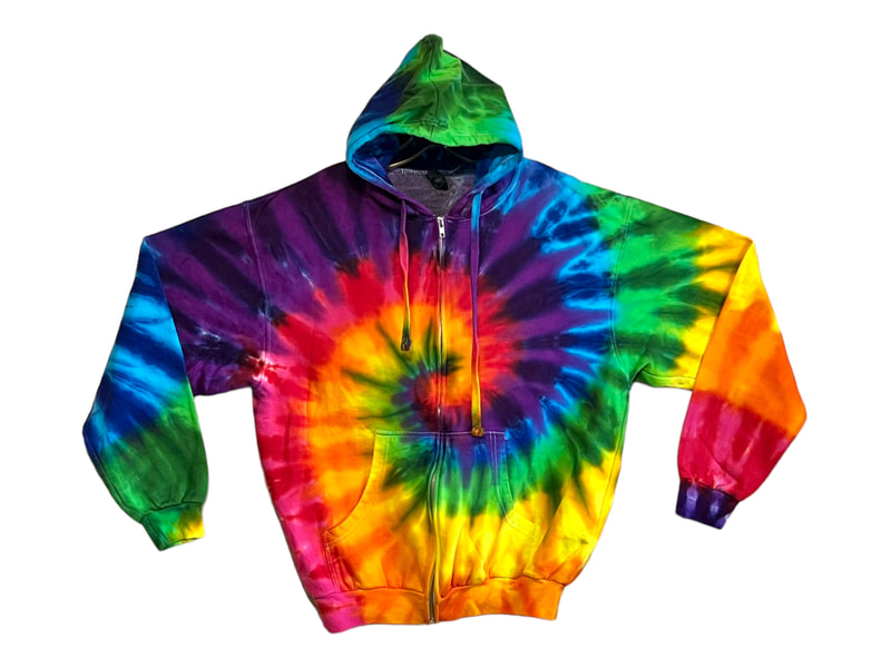 tie dye zip hoodie psychedelic rainbow spiral